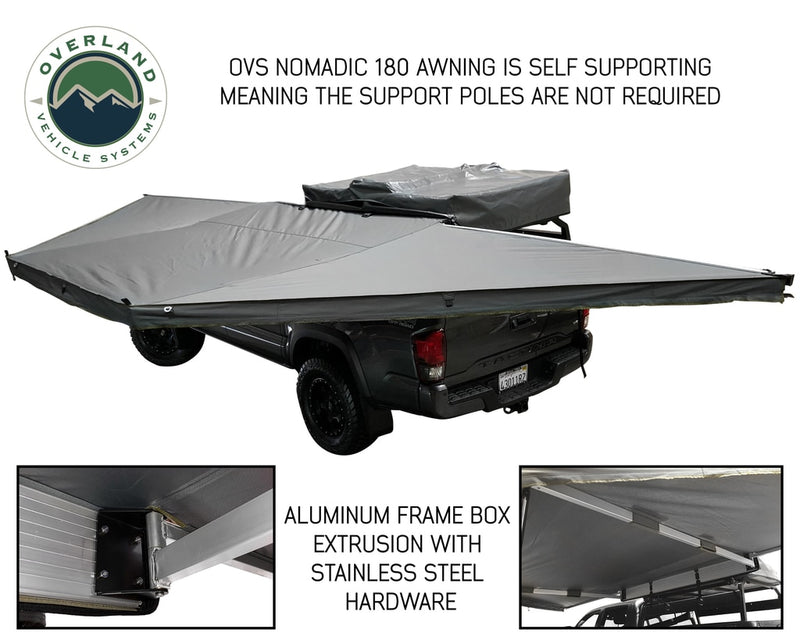 Nomadic Awning 270 Degree - Passenger Side Dark Gray Awning Overland Vehicle Systems