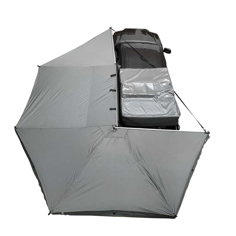 Nomadic Awning 270 Degree - Driver Side Dark Gray Awning With Black Cover Overland Vehicle Systems