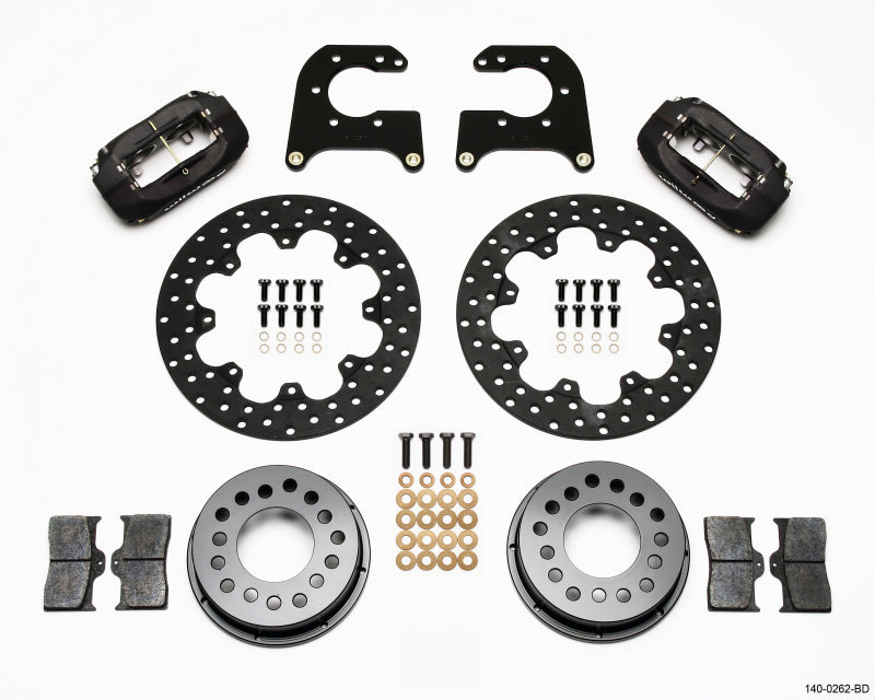 Wilwood Forged Dynalite Rear Drag Kit Drilled Rotor Small Ford 2.66in Offset