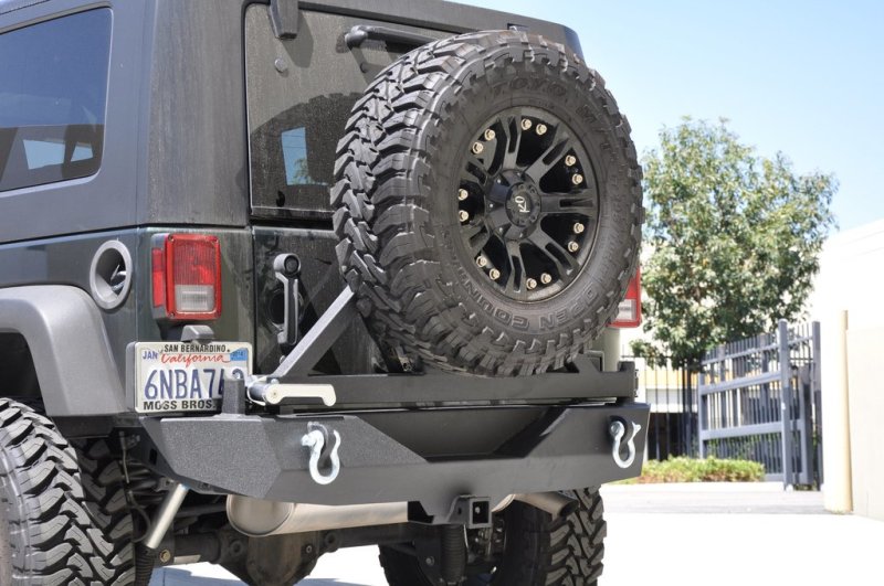 DV8 Offroad 07-18 Jeep Wrangler JK Rear Bumper w/ Tire Carrier & Tapered Bearing