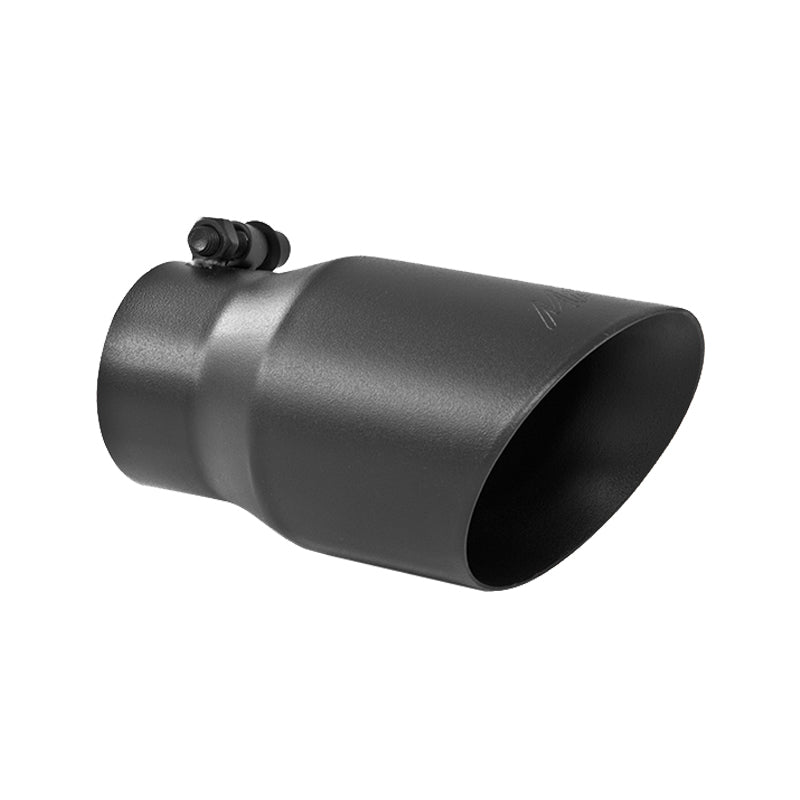 MBRP Tip 3in Round x 4in Inlet OD Dual Walled Angled Black Tip - Fits all 3in Exhausts