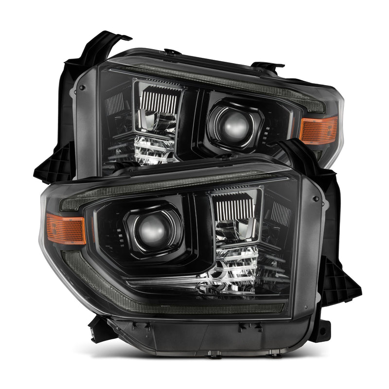 AlphaRex 14-21 Toyota Tundra PRO-Series Projector Headlights Black w/Seq. Sig. + DRL