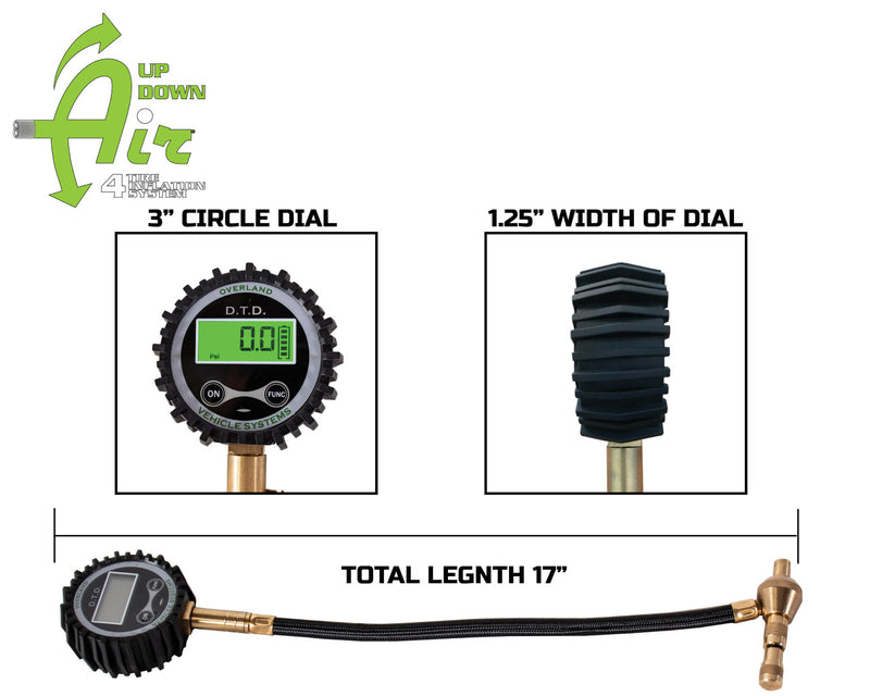 Digital Tire Tire Deflator with Valve Kit & Storage Bag Universal Overland Vehicle Systems