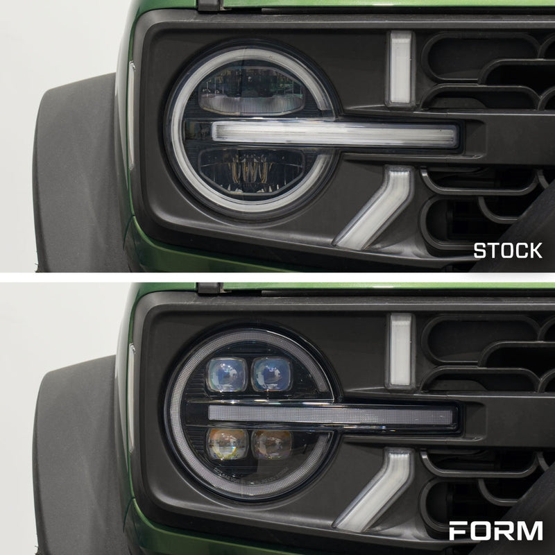 2021-2024 Ford Bronco Sequential LED Projector Headlights Pair Form Lighting