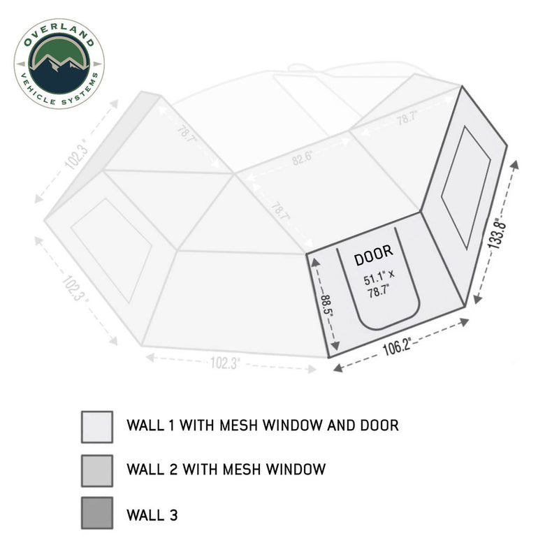 Nomadic 270 Passenger Side Awning Wall 1 Overland Vehicle Systems