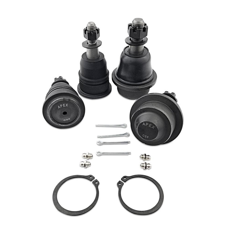 Apex Chassis Heavy Duty Ball Joint Kit Fits: 01-06 Chevy Silverado and GMC Sierra 1500 HD/2500 02-06 Chevy Avalanche 2500 Includes: 2 Upper & 2 Lower