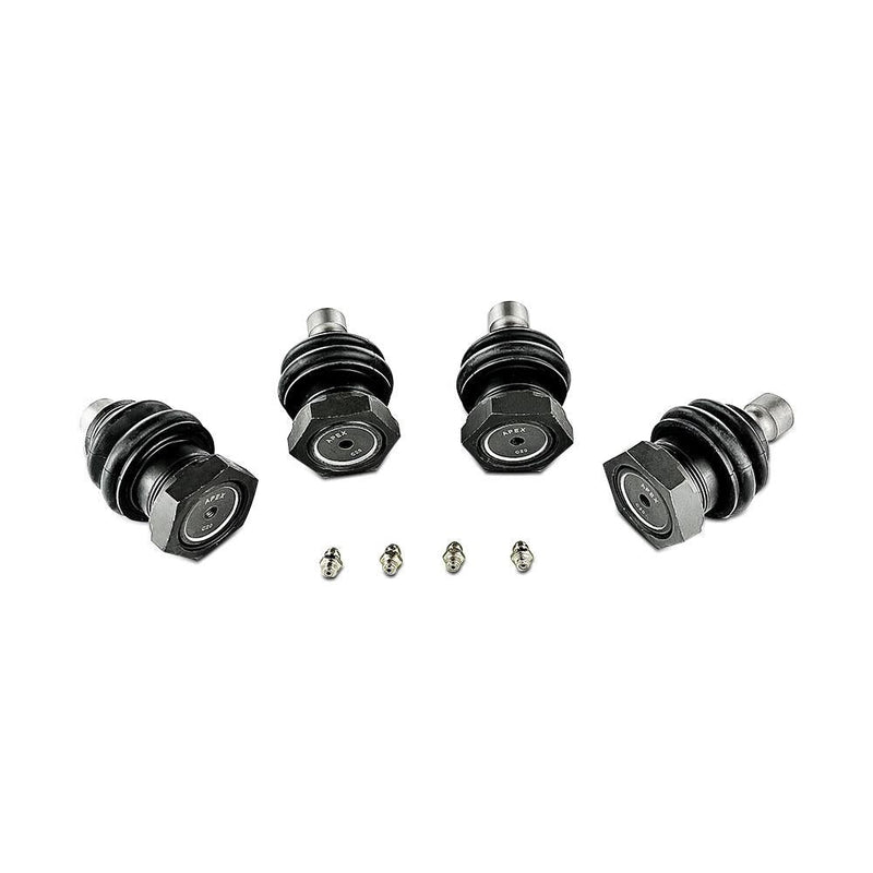 Apex Chassis Heavy Duty Ball Joint Kit Fits: 14-20 Polaris RZR XP 1000/RZR XP 4 1000/RZR XP Turbo/RZR XP 4 Turbo/RZR XP Turbo S Includes: 2 Upper/2 Lower