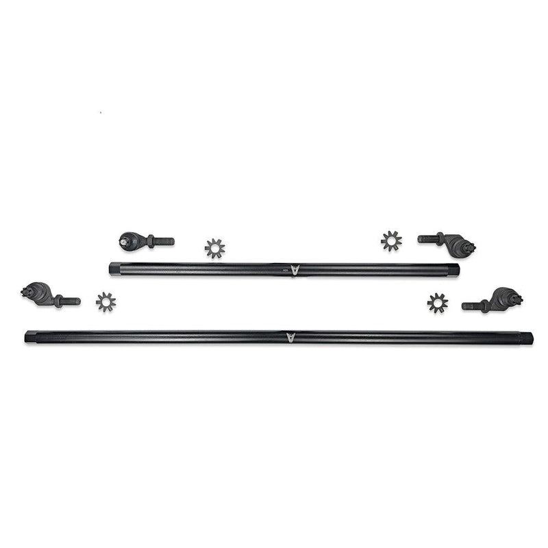 Apex Chassis Heavy Duty 1 Ton Tie Rod & Drag Link Assembly in Steel Fits: 07-18 Jeep Wrangler JK JKU Rubicon Sahara Sport. Note this NO-FLIP kit fits vehicles with a lift of 3.5 inches or less