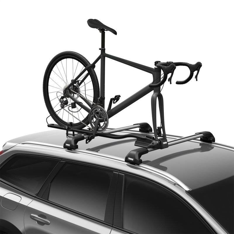 Thule FastRide Fork-Mount Roof Bike Rack (For Quick-Release Bikes/Adapter Req. for Thru-Axle) - Blk