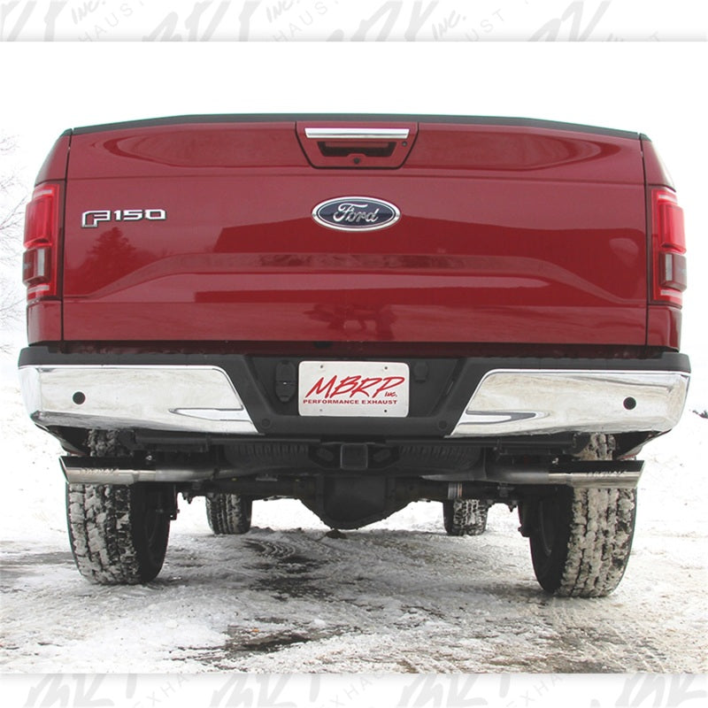 MBRP 2015 Ford F-150 5.0L 3in Cat Back Dual Split Side Exit T409 Exhaust System