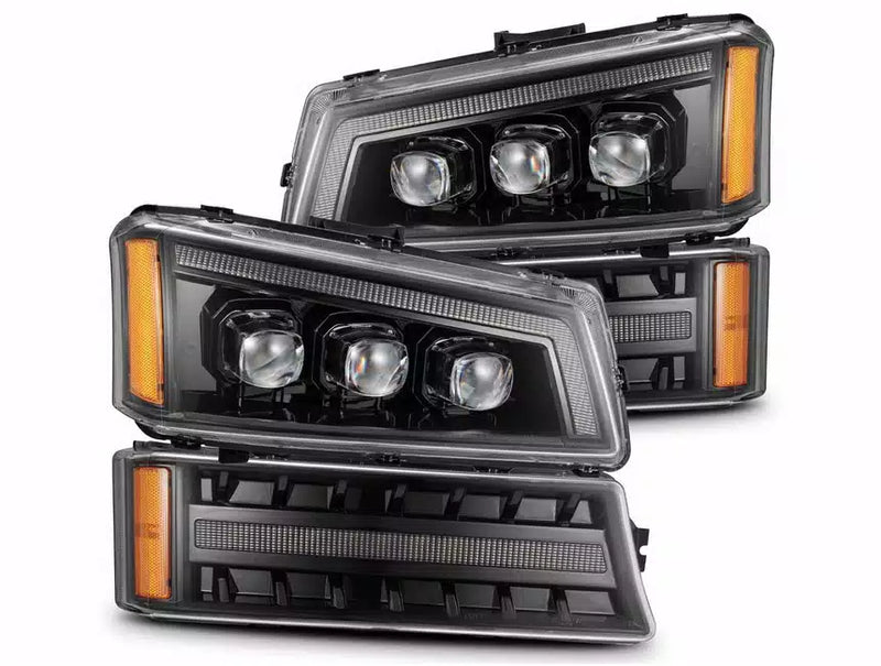 AlphaRex 03-06 Chevy Silverado 1500/2500HD/3500HD/Avalanche Alpha-Black NOVA LED Proj Headlights