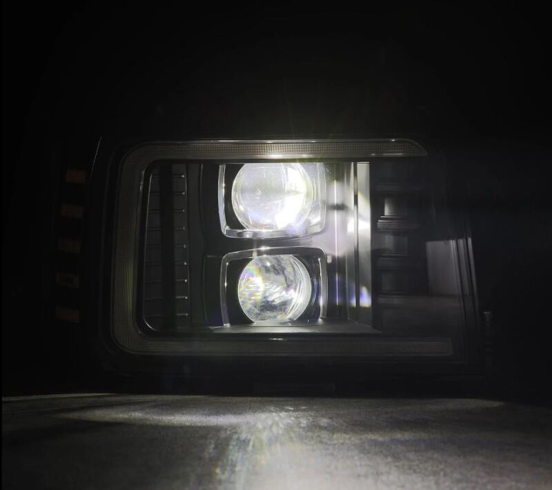 AlphaRex 92-96 Ford F-Series/Bronco LUXX-Series Proj Headlights Blk w/Actv Light SeqSig & SBDRL