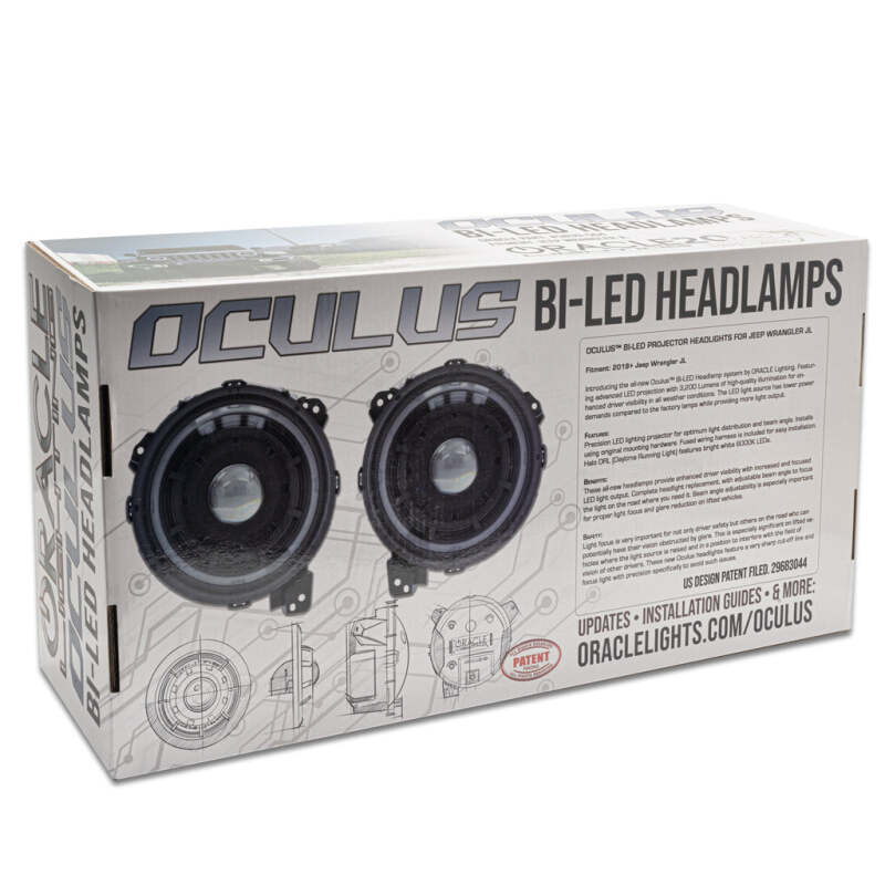 Oracle Jeep Wrangler JL Oculus Bi-LED Projector Headlights- Graphite Metallic - 5500K SEE WARRANTY