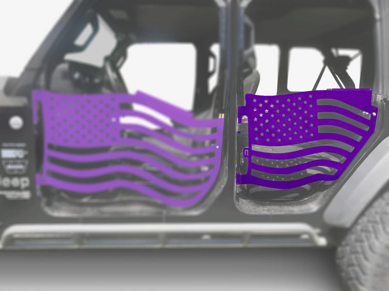 Fits Jeep JL Wrangler Premium Trail Doors, 2018 - Present, Rear Door Kit, Sinbad Purple. 