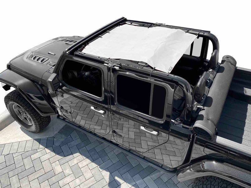 Fits Jeep Gladiator JT, 4 Door, Teddy® Top, Solar Screen, 2019-Present.  White.