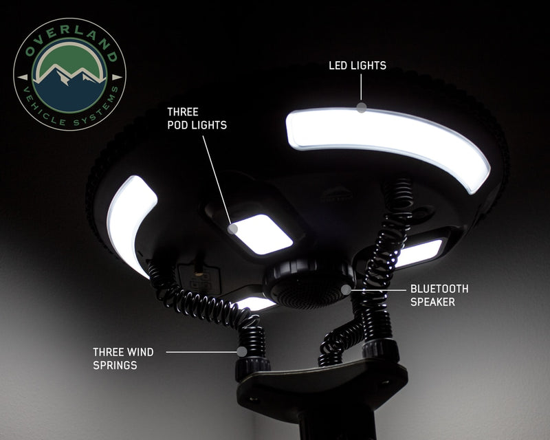 Solar Camping Light Pods & Speaker Universal Wild Land Overland Vehicle Systems