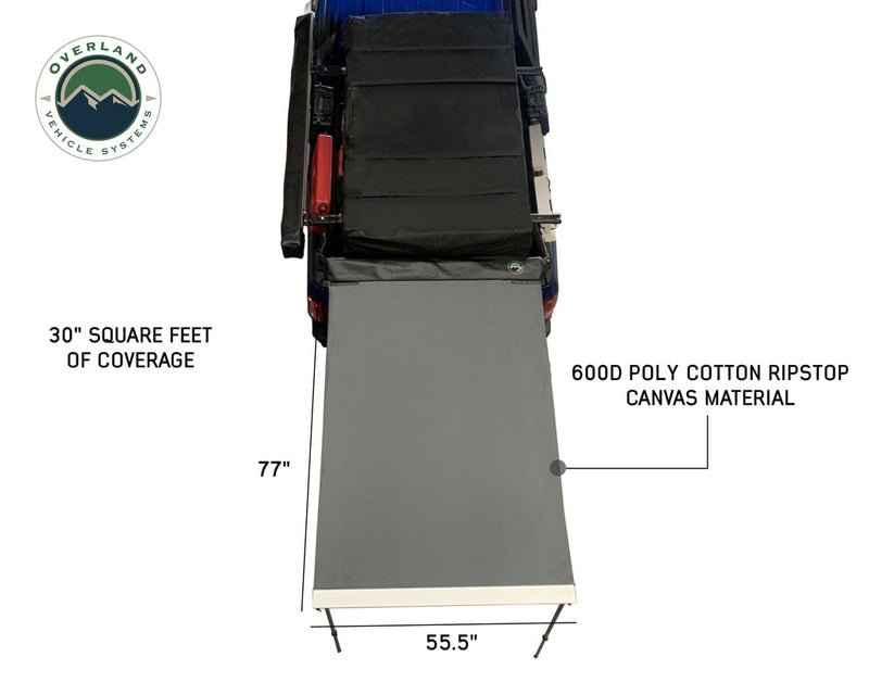 Nomadic Awning 1.3 - 4.5 Foot With Black Cover Overland Vehicle Systems