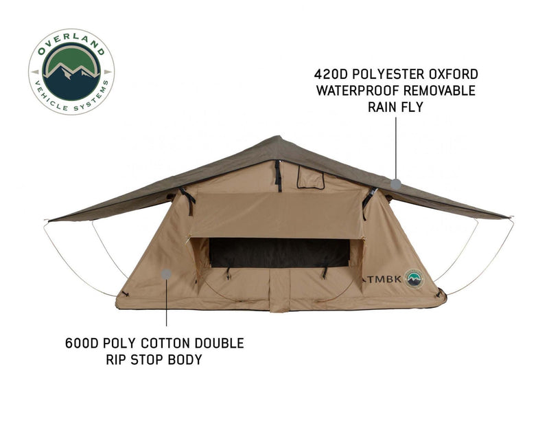 TMBK 3 Person Roof Top Tent with Green Rain Fly Overland Vehicle Systems