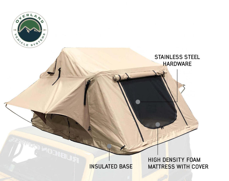 TMBK 3 Person Roof Top Tent with Green Rain Fly Overland Vehicle Systems