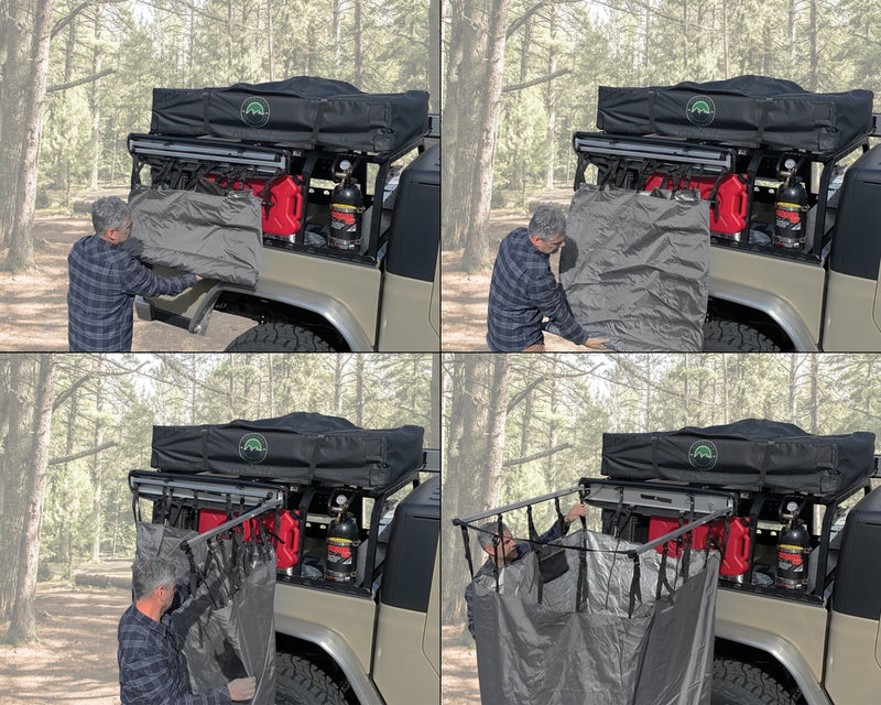 Nomadic Quick Deploying Shower Overland Vehicle Systems