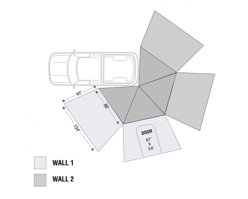 Nomadic 270 LT Awning Wall 2 Driver Side Overland Vehicle Systems