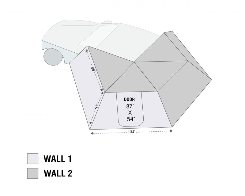 HD Nomadic 270 LT Awning Wall 1 Driver Side Grey Body, Green Trim W/Storage Bag