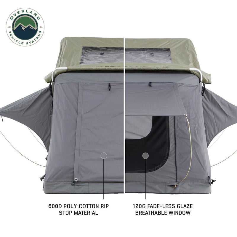 HD Nomadic N4E Soft Sided Roof Top Tent 4 Person Grey Body & Green Rainfly