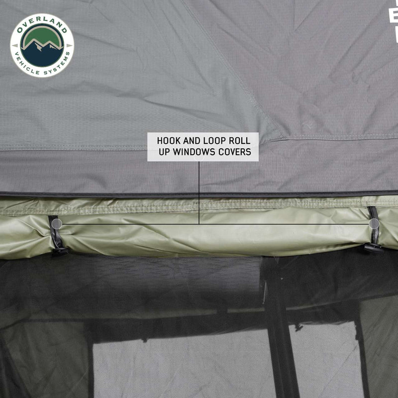 Nomadic 3 Roof Top Tent Annex Green Base With Black Floor and Travel Cover Overland Vehicle Systems