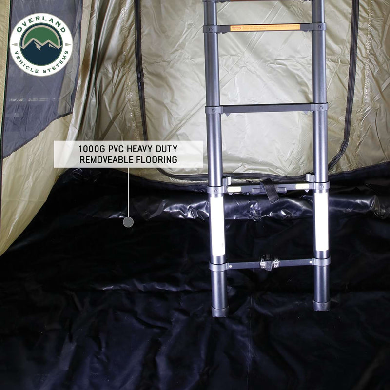 Nomadic 4 Roof Top Tent Annex Green Base With Black Floor and Travel Cover Overland Vehicle Systems