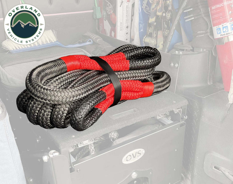 Brute Kinetic Recovery Strap 1 Inch x 30 Feet With Storage Bag - 30 Percent stretch Overland Vehicle Systems