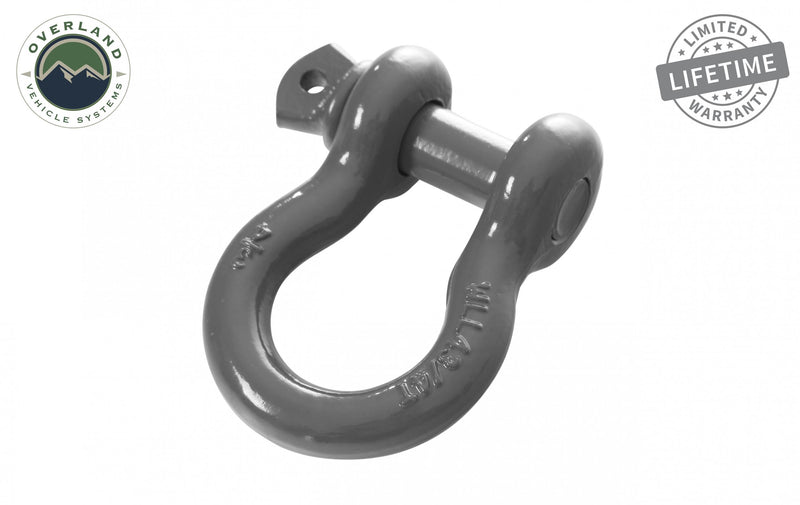 Recovery Shackle 3/4 Inch 4.75 Ton - Gray - Sold In Pairs Overland Vehicle Systems