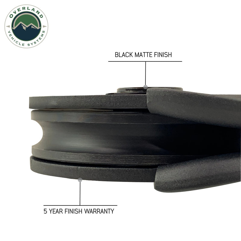 Snatch Block Heavy Duty Matte Black Steel Overland Vehicle Systems