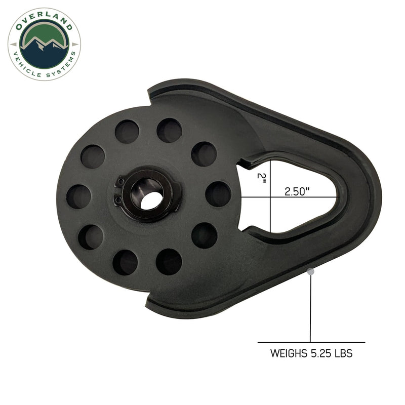 Snatch Block Heavy Duty Matte Black Steel Overland Vehicle Systems