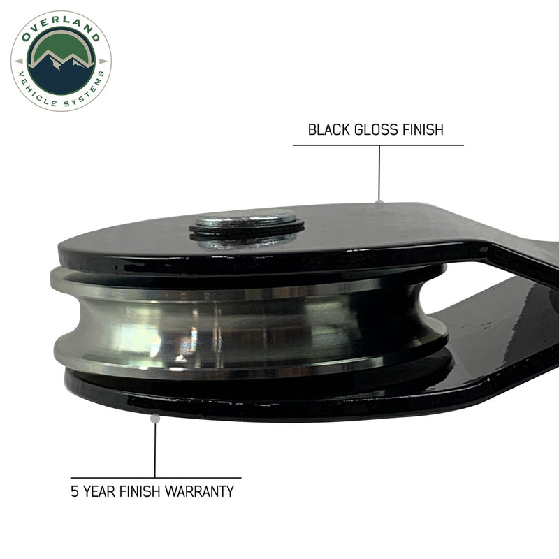 Snatch Block Black 30,000 Lb Breaking Strength Standard Universal Overland Vehicle Systems