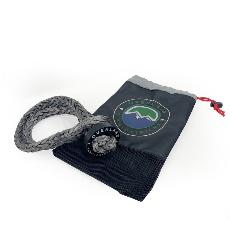 22 Inch Soft Shackle 7/16 Inch Diameter Soft Shackle Recovery 41,000 lb. With 2.5 Inch Steel Collar and Storage Bag Universal Overland Vehicle Systems