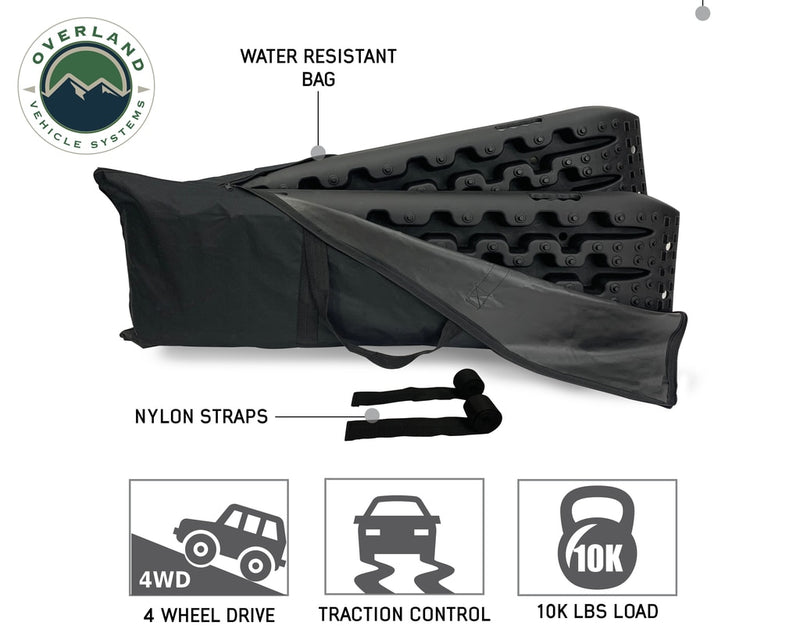 Recovery Ramp With Pull Strap and Storage Bag Black/Black Overland Vehicle Systems