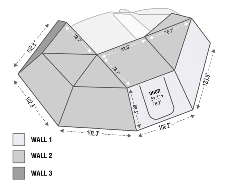 Awning 270 Degree Awning and Wall 1, 2, & 3, W/Mounting Brackets Passenger Side Nomadic Overland Vehicle Systems