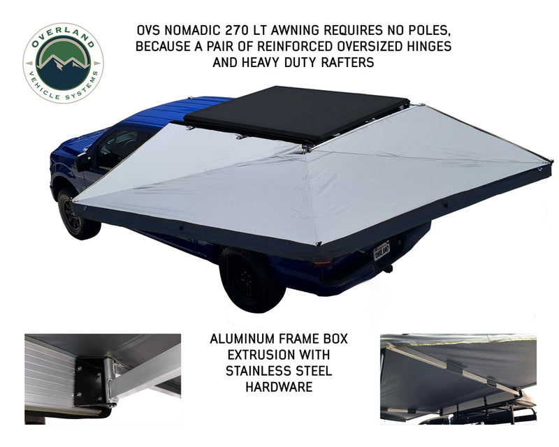 Nomadic 270 LT Driver Side Awning With Bracket Kit Overland Vehicle Systems