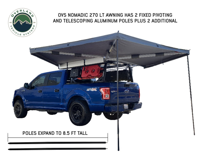 Nomadic 270 LT Driver Side Awning With Bracket Kit Overland Vehicle Systems