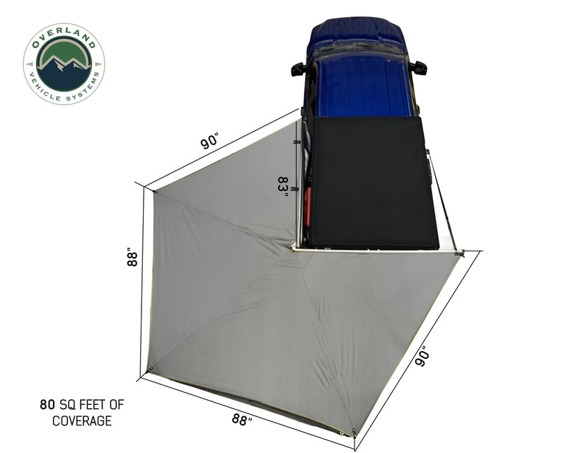 Nomadic 270 LT Driver Side Awning With Bracket Kit Overland Vehicle Systems