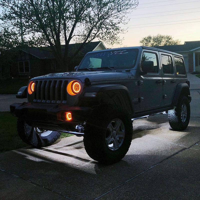 Jeep Wrangler JL/Gladiator 9 Inch Headlights w/ White DRL Halo/Amber Turn Signal