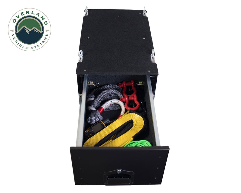 Cargo Box With Slide Out Drawer Size Black Powder Coat Universal Overland Vehicle Systems