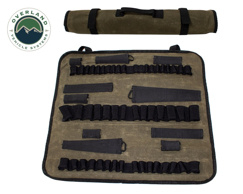 Rolled Tool Bag Socket With Handle And Straps 16 Lb Waxed Canvas Universal Overland Vehicle Systems