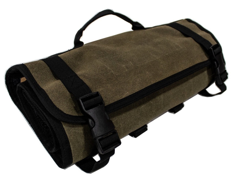 First Aid Bag Rolled Brown 16 Lb Waxed Canvas Canyon Bag Overland Vehicle Systems