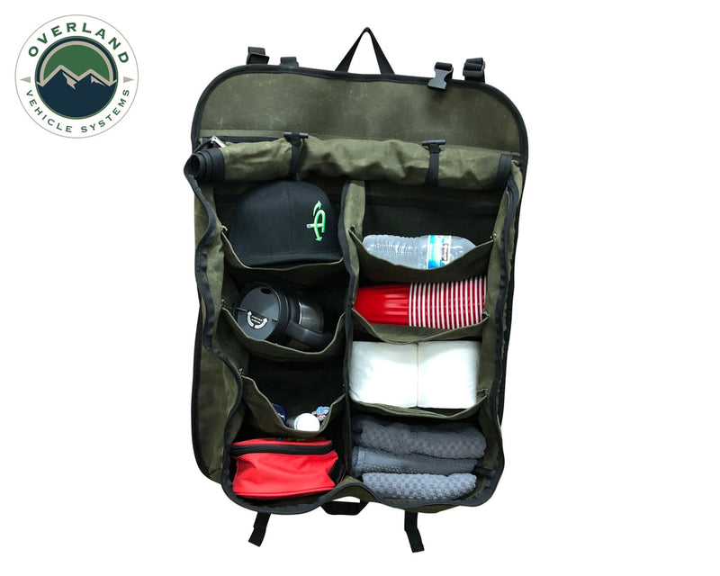 Camping Storage Bag 9 Storage Bins 16 Lb Waxed Canvas Overland Vehicle Systems