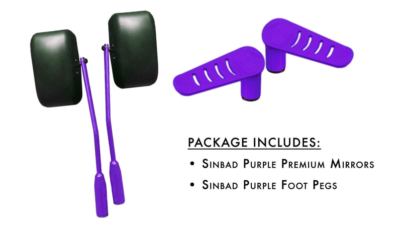 Fits Jeep Wrangler JL, 2018-Present,  Premium Mirror and Foot Peg Kit - Sinbad Purple. Patented.
