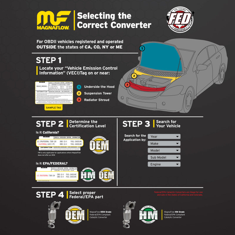 MagnaFlow Conv Univ 2.25in Inlet/Outlet Center/Center Round 9in Body L x 5.125in W x 13in Overall L