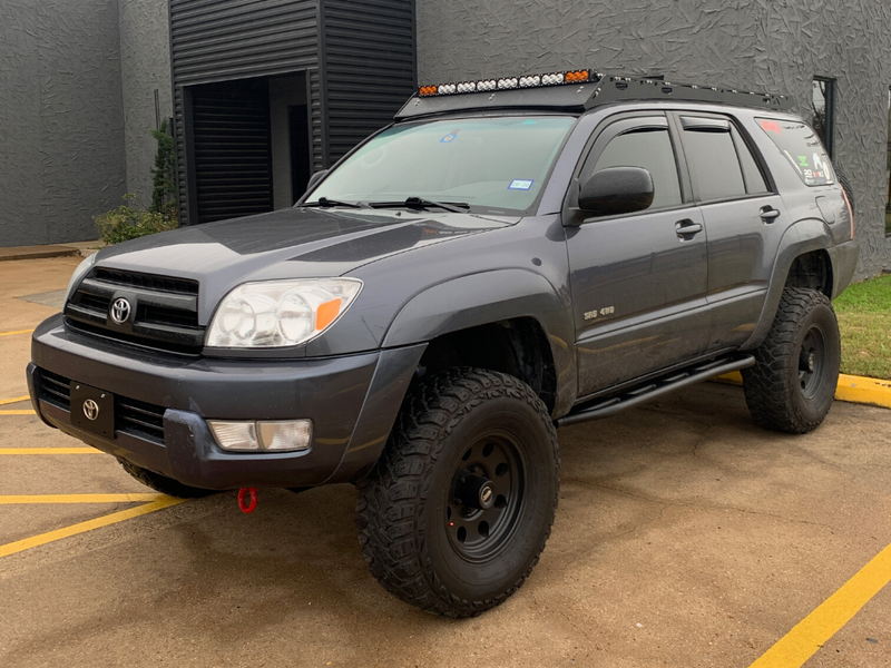 03-09 4Runner Trail Edition Bolt On Rock Sliders No Kick Out Bedliner Cali Raised LED