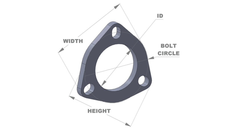 Vibrant 3-Bolt T304 SS Exhaust Flange (2.75in I.D.)