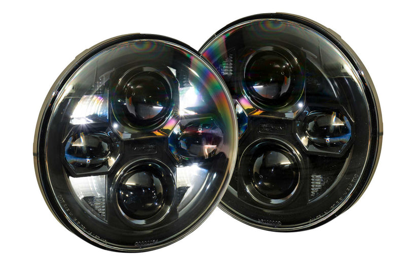 Morimoto Sealed7 LED Headlights LF516; Black Housing; Clear Lens (07-18 Jeep Wrangler JK)